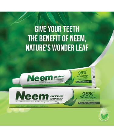 Kajal Neem Active Toothpaste 200g - With Natural Antibacterial Protection for Strong Teeth and Healthy Gums - Pure Vegetarian Alcium Strengthens Mint and Refreshes Mint (1) - Buy Online on GoSupps.com