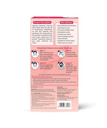 Buy Hip Hop Cleansing Charcoal Nose Strips for Women - Blackhead Remover & Pore Cleanser (3 Strips) | Fast International Shipping - Buy Online on GoSupps.com