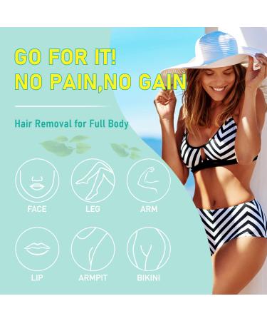 ANREACHO Hard Wax Beads 10.5 oz - Painless Hair Removal for Sensitive Skin - Bikini, Eyebrow, Facial Waxing - At-Home Pearl Wax Beads with Tea Tree - Includes 10 Spatulas - for Women and Men - Buy Online on GoSupps.com