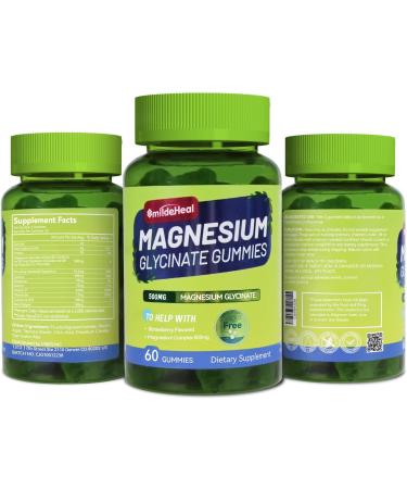 Magnesium Glycinate Gummies 500mg with L-Threonate 300mg - Sugar-Free Magnesium Potassium Supplement with Vitamin D B6 CoQ10 - Strawberry Flavored - 60 Gummies 60 Count (Pack of 1) - Buy Online on GoSupps.com