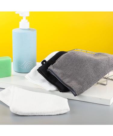 6 Pack Microfibre Body Wash Mitts 15x21 cm Flannels Face Mitts Face Cleansing Mitts Terry Cloth Makeup Remover Gloves for Bath SPA(White Black Grey) - Buy Online on GoSupps.com