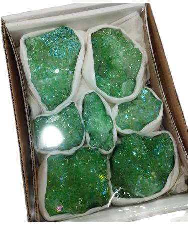 Specimen Healed Green Titanium Rainbow Aura Lemurian Quartz Cluster Crystal Specimen As a Gift ERTEYIN - Buy Online on GoSupps.com