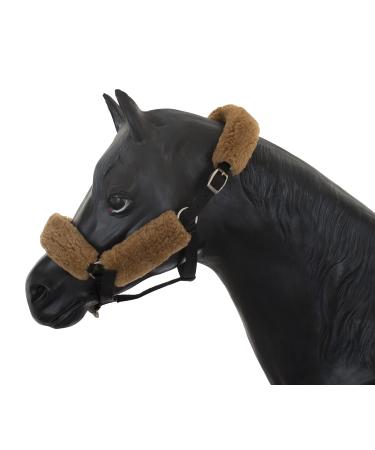 Angel Reitsport Halfter Set (4-piece) incl. Nasal sauce neck saver and 2x baking piece cover Set4 Color: 12 lambskin colors for choice camel