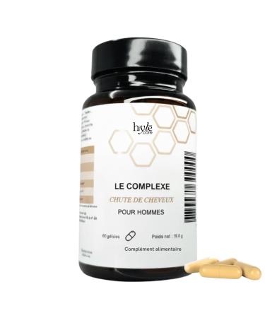 Cure Anti Chute Cheveux Hommes 1 mois Biotine - Complement Alimentaire Cheveux Riz Noir & Figuier de Barbarie Vigne Rouge Palmier Nain Vitamines B6 & B8 Levure de Selenium Hyle Care