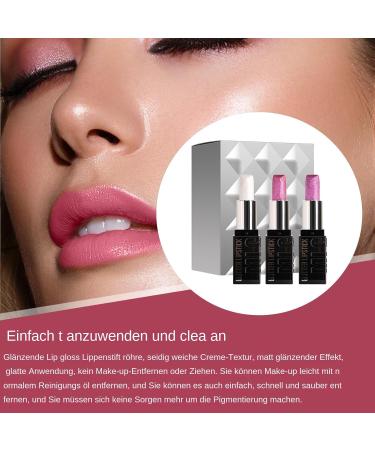  Generisch Set of 3 glitter lipsticks - For lip makeup - Abrasion resistant - Long-lasting - For women and girls - Work vacation party Valentine's Day - Buy Online on GoSupps.com