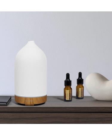 Gooamp 100ML Ceramic Aromatherapy Diffuser with 7 Color Lights - Wood Grain Base - Auto Shut Off - Ideal for Home, Office, and Room - 0.5/1/2/ON hrs Working Time - Buy Online on GoSupps.com