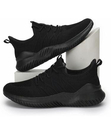 Men's Slip-on Running Shoes | Lightweight Breathable Sneakers | Size 13 All Black - Buy Online on GoSupps.com