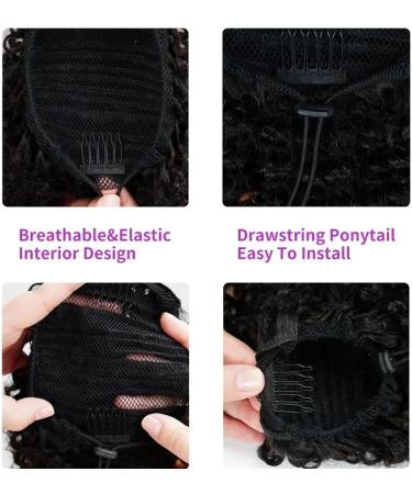 Ponytail Extensions Afro Puff Drawstring Ponytail Extension 14-22 Afro Kinky Curly Human Hair Pony Tail for Black Women #1B/30 Remy Hair Drawstring Ponytail Hair Pieces for Women (Size : 20inches) - Buy Online on GoSupps.com