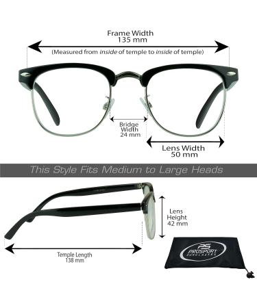 proSPORT Multifocal Progressive Glasses - No Line 3-in-1 Lens for Computer Gaming & Reading - Black & Tortoise - Unisex Med to Large - 1.5x - Buy Online on GoSupps.com