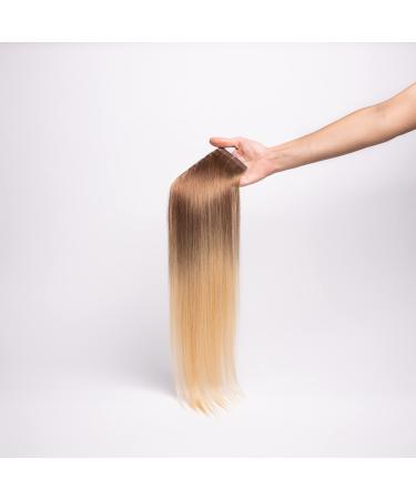 Chaarmant real hair ombre tape-in extensions hair extension hair thickening 50cm (light brown/platinum blonde)