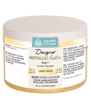 Squires Kitchen light Gold Designer Metallic Edible Lustre Dust Food Colour 50g