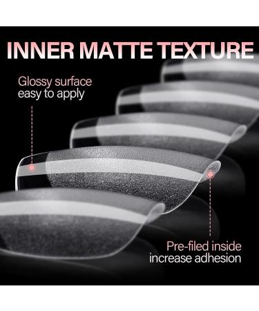 AILLSA Short Coffin Nail Tips - 360pcs Press On Matte Gel Full Cover False Nails with Gift Box - DIY Nail Extensions Kit (EX Short Coffin) - Buy Online on GoSupps.com