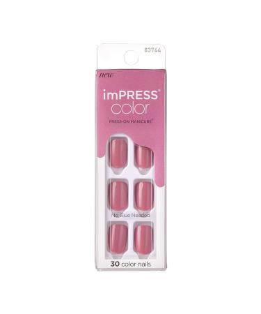 KISS IMPRING COLORN GELL Nail set Petal Pink with PureFit technology Polish-Free Color Mani including preparatory pad mini file nail shaft tab and 30 artificial nails pink violet 1 piece (1 Pack)