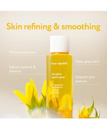 Face Republic Vita Glow Niacin Toner 160mL | Vitamin Complex & 7 Hyaluronic Acids | Purifying & Vitalizing Korean Skincare | No Artificial Fragrance | Cruelty-Free - Buy Online on GoSupps.com