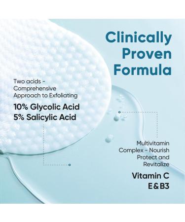 Elvira Korean Skincare Anti-Aging & Glycolic Acid Exfoliating Facial Pads + Pore Control Cleansing Oil Daily Peel Treatment & Makeup Remover for Acne Prone Sensitive Skin - Buy Online on GoSupps.com