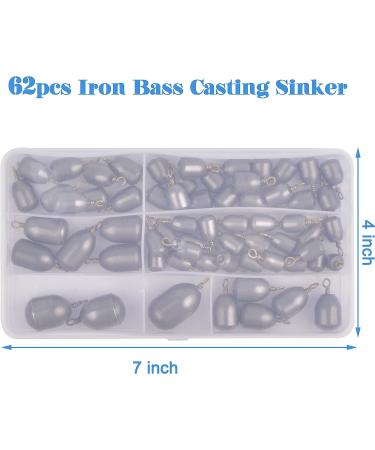 Fishing Weight Sinker Set - Bass Casting Sinker with Ring | 27/62pcs Iron Bell & Water Drop Sinkers for Saltwater & Freshwater Fishing - Buy Online on GoSupps.com