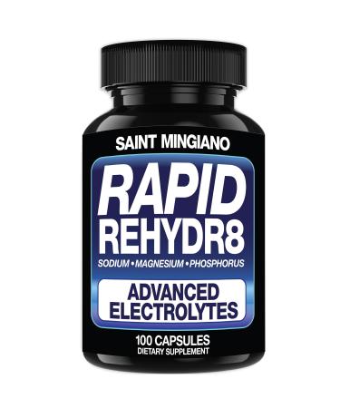 Rapid Rehydr8 Electrolyte Supplements 100 Capsules Aid in The prevention of Cramping and Supports Muscle Endurance and Recovery - 100 Easy to Swallow Capsules