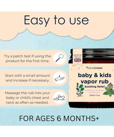 NaturallyMum Baby & Kids Vapor Rub Natural Chest Rub for Congestion Relief & Calmer Sleep Spearmint Eucalyptus & Lavender Menthol Free Safe for Babies 6m+ Made in UK - Buy Online on GoSupps.com