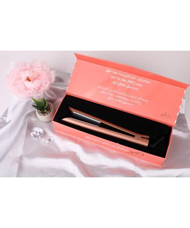 Aria Beauty XO Pro 1 Rose Gold Flat Iron - Infrared Titanium Tourmaline Plates Heats Up to 450F Dual Voltage | Shop Internationally - Buy Online on GoSupps.com