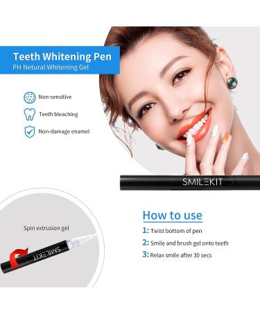 Afranti Home Wireless Teeth Whitening Kit - 16-Point LED Accelerator, Natural Whitening, Stain Removal - 4 Gel Pens, Color Card - Black - Buy Online on GoSupps.com