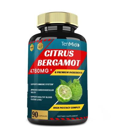 Tenmido Citrus Bergamot Extract Capsules 4780mg with VitaminC Berberine Quercetin Bromelain Echinacea Black Pepper - 3 Months Supply 90caps