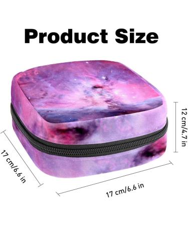 Purple Galaxy Menstruation Pad Bag with Zipper | Women's Tampon & Napkin Organizer | Stylish Collective Bag for Girls - Buy Online on GoSupps.com