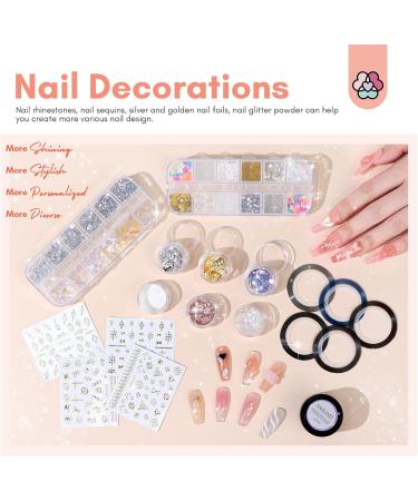 Saviland 8 Colors Poly Nail Gel Kit Poly Nail Extension Gel Pink Series with Base & Top Gel 36W U V LED Light Basic Nail Tools All-in-one French Manicure Starter Nail Kit for Home DIY 3A-7 Colors Poly Gel Nail Kit with Nail Drill - Buy Online on GoSupps.com