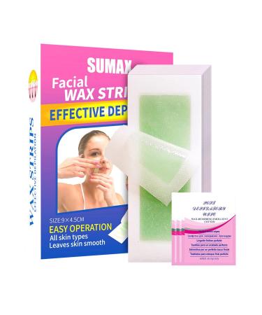 Small wax strips facial wax strips hair removal for women 72 wax strips + 4 calming oil towels body and lip wax strips for women sensitive skin