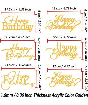 Happy Birthday Acrylic Cake Topper/Cupcake Charm Toppers Party Decorations (STYLE 4) - Buy Online on GoSupps.com