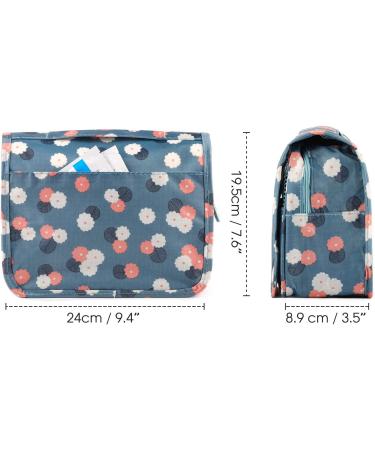 Hanging Travel Toiletry Bag Cosmetic Make up Organizer for Women and Girls Waterproof (Blue Flower) - Buy Online on GoSupps.com