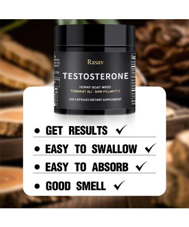 Rasav Horny Goat Weed and Tongkat Ali Supplement for Men, Testosterone Booster Supplement for Men, Male Enhancing Supplements, Supports Muscle Growth, Strength, Energy and Stamina, 120 Capsules - Buy Online on GoSupps.com