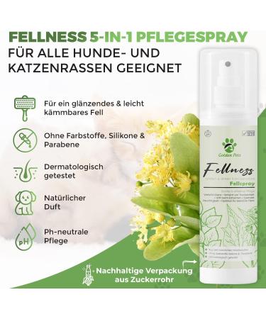 Golden Pets Fellspray 250ml - Natural Defolling Spray for Dogs & Cats | Improved Combability & Free E-Book on Mild Wildflowers - Buy Online on GoSupps.com