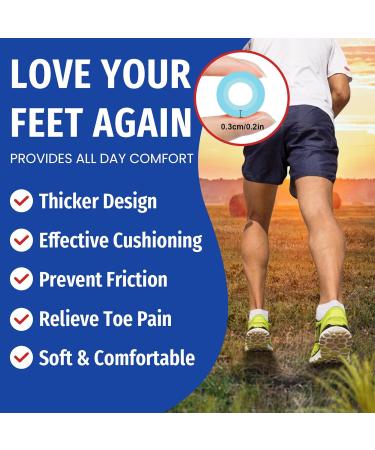 Toe Sleeves (20pcs Blue) - Gel Toe Protectors with Aloe Vera for Corns Blisters Hammer Toes & Toenail Loss - Buy Online on GoSupps.com