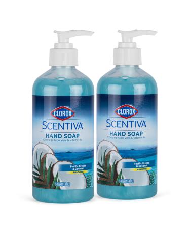 Clorox Scentiva Liquid Hand Soap Pacific Breeze & Coconut Scent - Bleach-Free Scented Hand Hand Wash with Aloe Vera & Provitamin B5 for Kitchen or Bathroom 14 Fl Oz - 2 Pack 14 Fl Oz (Pack of 2) Pacific Breeze & Coconut