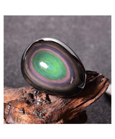 Crystal 1pc Natural Rainbow Obsidian cat Eye Stones Shape Quartz Crystal Ornament Stone Collection 45-50mm