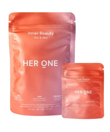 Her one Inner Beauty raspberry (powder) with digestion boost (capsule) - digestive enzymes + radiant skin - living intestinal bacteria + calcium + natural vitamin C for optimal bioavailability raspberry 167g (1 Pack) - Buy Online on GoSupps.com