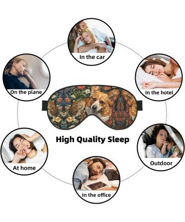 Corgi Floral Spring Garden Double-Sided Eye Mask | Soft & Light Blocking for Enhanced Sleep Quality - Shop Now - Buy Online on GoSupps.com