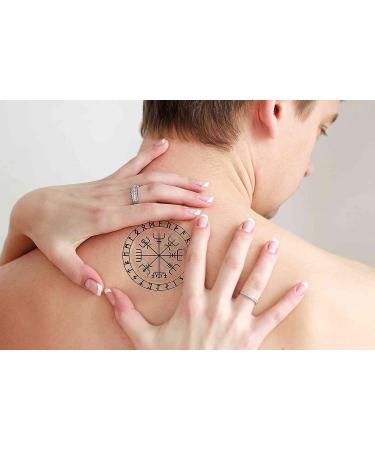 Dopetattoo 6 Sheets Vegvisir Compass Vikings Temporary Tattoos for Adults - Neck, Arm, Chest - Men, Women - Buy Online on GoSupps.com