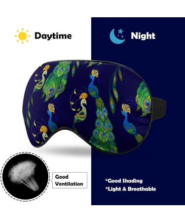 Peacock Design Sleep Mask | Adjustable Strap Eye Cover for Men and Women | Blocks Light for Restful Sleep and Travel - Buy Online on GoSupps.com