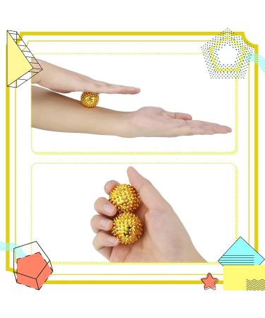 Fingertoys 8-Piece Magnetic Massage Balls Set - Acupuncture & Yoga Massage Balls (32mm) - Silver & Golden for Muscle Relief - Buy Online on GoSupps.com