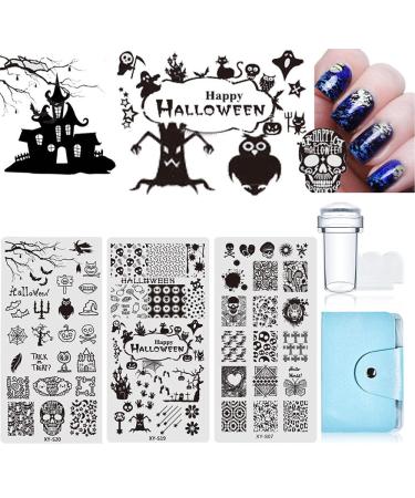 Halloween Nail Art Plates Nail Stamp Manicure Tool Kit for Manicure DIY Image Printing Nail Design Nail Transfer Tools