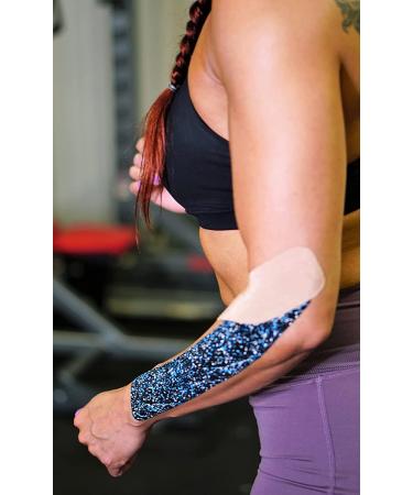 Heali Precut Kinesiology Tape Roll - Magnesium & Menthol Infused - 20 Strips - 2 x 10 - Latex Free - Strong Adhesive - 4-7 Days - Splatter Paint Design - Buy Online on GoSupps.com