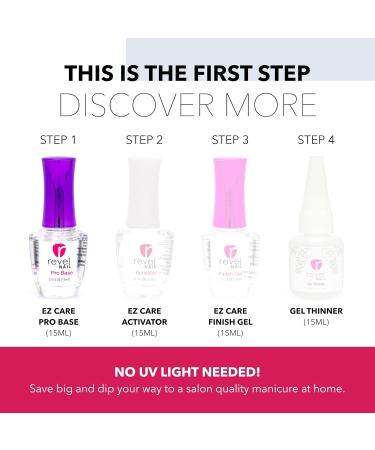 Revel Nail Dip Powder Pro Base Coat - Long-Lasting Chip Resistant DIY Manicure - No UV Lamp Required - 0.5 oz - Buy Online on GoSupps.com