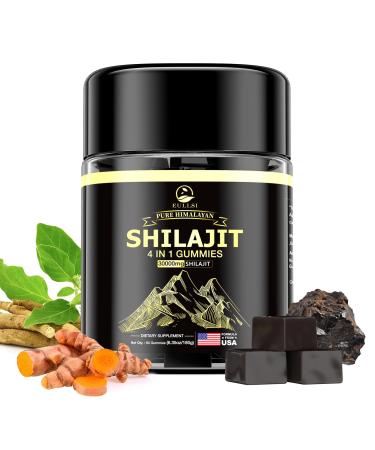 Eullsi Pure Shilajit Gummies for Men & Women Organic Ashwagandha Gummies 85+ Trace Minerals & 75% Fulvic Acid for Energy Stamina & Immune Support Vegan Non-GMO