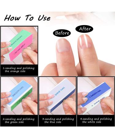 2 Pcs Professional 4-Sided Nail File Block for Salon Manicure and Nail Art - Buy Online on GoSupps.com
