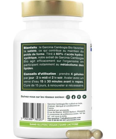 Garcinia Cambogia Organic | Fast & Effective | High Concentration 60% HCA | 2000mg/Day | Satiety Line | Top Quality - Buy Online on GoSupps.com