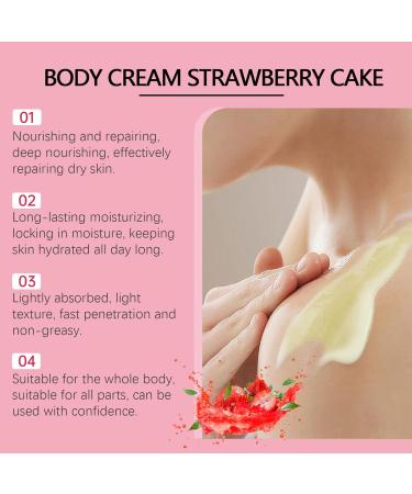 Body Butter For Women - Strawberry Body Butter - Body Lotion Scented - Body Creams For Dry Skin - Face & Body Moisturizer Contains Natural Fruit Extracts - Soft & Hydrating Skin 114g - Buy Online on GoSupps.com