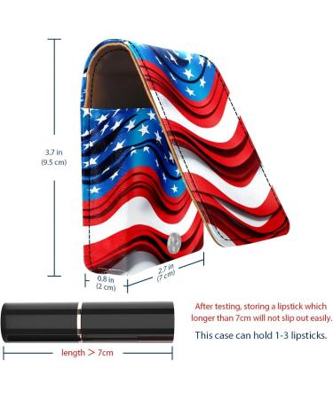 Stylish Leather Lipstick Organizer with Mirror - Mini Case for 4th of July Celebrations | International Shipping Available - Buy Online on GoSupps.com