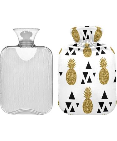 Naanle Triangle Pineapple Water Bottle - 1L Transparent Hot Water Bottle for Heat Therapy & Pain Relief | Ideal for Bed & Hand Warmers - Buy Online on GoSupps.com