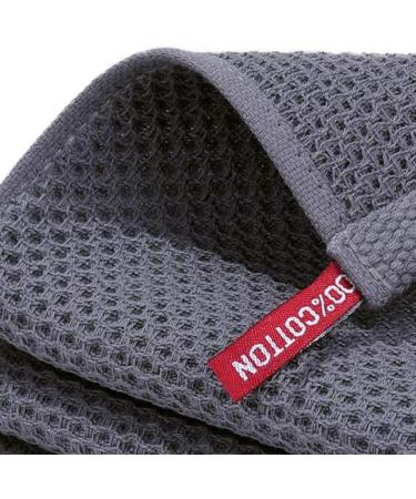 BIXUEJ 100% Cotton Waffle-Weave Kitchen Dish Cloths Ultra Soft Absorbent Quick Drying Dish Towels Dark Gray Easy to Use - Buy Online on GoSupps.com